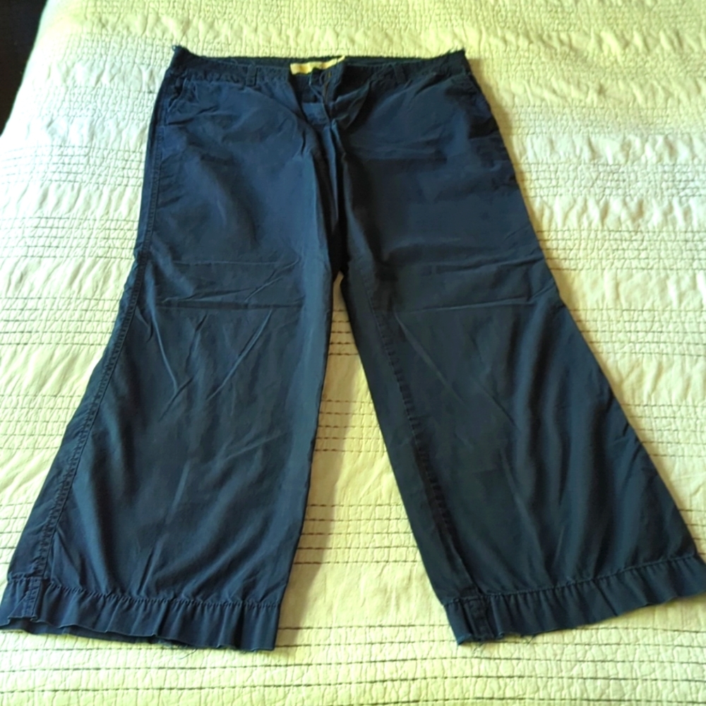 Navy J Crew wide leg chinos